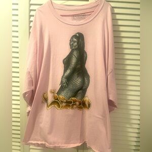 Official Lizzo T Shirt 4XL Pink Special Tour  Long Sleeves EUC With Tiny Stain